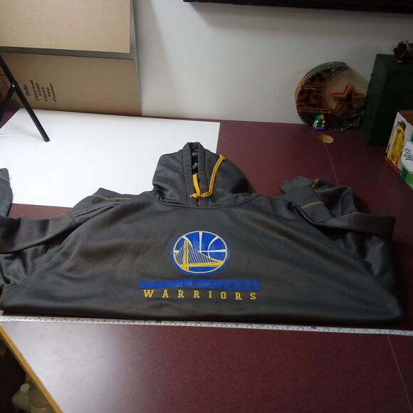 Golden State Warriors Basketball NBA Hoodie Pullover Mens 3XL Gray Yellow Blue - Picture 5 of 10
